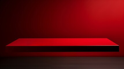 Obraz premium Red Table in Dark Room
