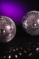 disco balls on a black background