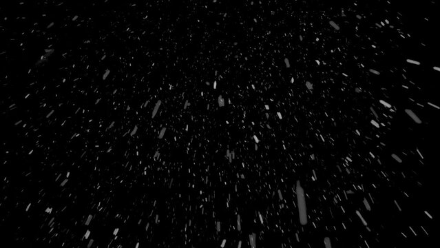 Seamless Loop of Real Snow Falling on a Black Background