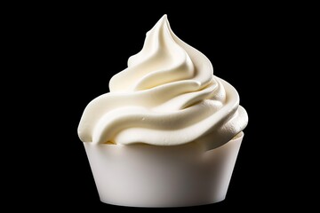 Whipped cream isolated on white or white background, Generative AI - obrazy, fototapety, plakaty