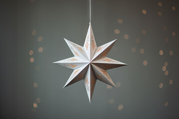 A white ornament hanging from a string created with generative AI technology