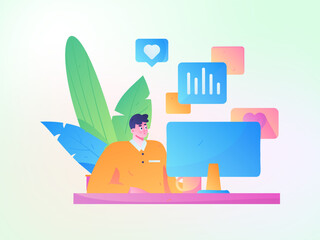 Business People Flat Vector Concept Operation Hand Drawn Illustration
