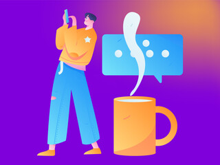 Business People Flat Vector Concept Operation Hand Drawn Illustration
