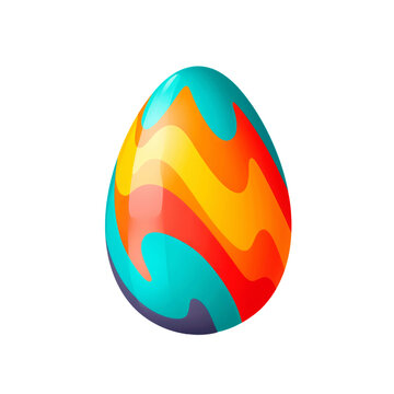 Illustration of colorful easter egg. Flat design.