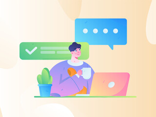 Business People Flat Vector Concept Operation Hand Drawn Illustration
