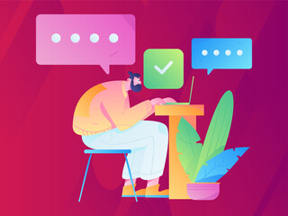 Business People Flat Vector Concept Operation Hand Drawn Illustration
