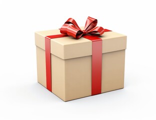 Obraz premium A Beautiful Gift Box with a Red Ribbon and Bow