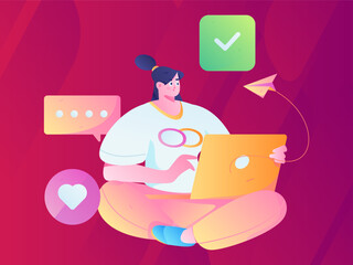 Business People Flat Vector Concept Operation Hand Drawn Illustration
