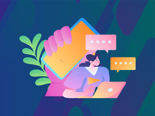 Business People Flat Vector Concept Operation Hand Drawn Illustration
