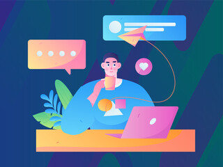 Business People Flat Vector Concept Operation Hand Drawn Illustration
