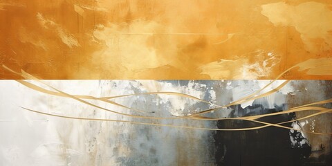 Abstract golden painting. Rich in texture. Modern art pattern. Abstract contemporary art, Generative AI