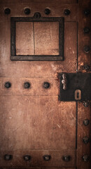 Heavy Iron Studded Vintage Prison Cell Door