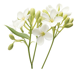 bouquet of bouvardia flowers isolated on white