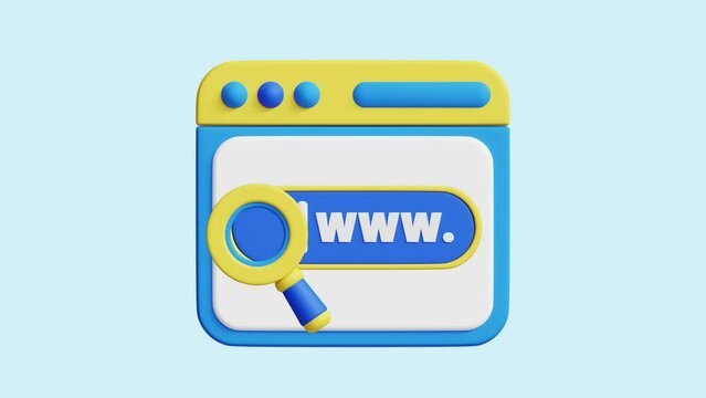 Web Service animated 3d icon. Great for business, technology, company, websites, apps, education, marketing and promotion. Website Optimization 3d icon animation.