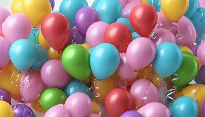 Fototapeta na wymiar colorful happy birthday balloons