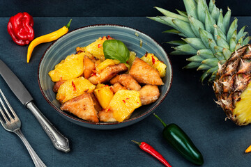 Grilled Tofu with pineapple.
