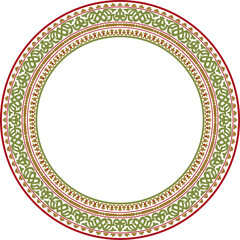 Vector round colored seamless classical byzantine ornament. Infinite circle, border, frame Ancient Greece, Eastern Roman Empire. Decoration of the Russian Orthodox Church..