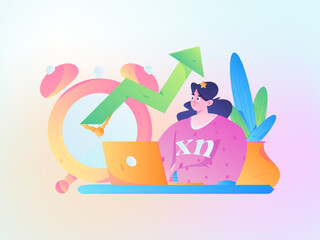 Business People Flat Vector Concept Operation Hand Drawn Illustration
