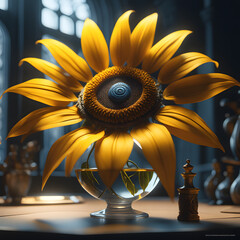 sunflower on meadow, AI-generatet