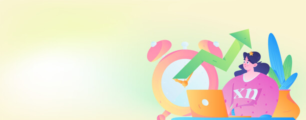 Business People Flat Vector Concept Operation Hand Drawn Illustration
