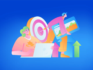 Business People Flat Vector Concept Operation Hand Drawn Illustration
