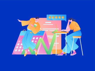 Business People Flat Vector Concept Operation Hand Drawn Illustration
