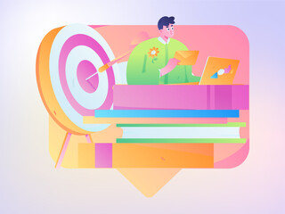 Business People Flat Vector Concept Operation Hand Drawn Illustration
