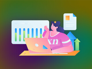 Business People Flat Vector Concept Operation Hand Drawn Illustration
