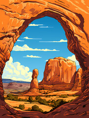 A Cartoon Of A Rock Formation, Arches National Park.