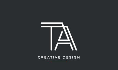 Alphabet letters TA or AT logo monogram