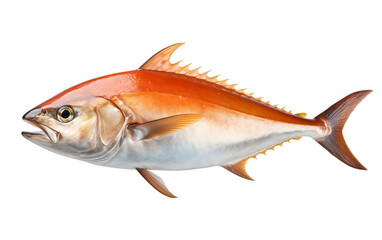 amberjack fish isolated on a transparent background.