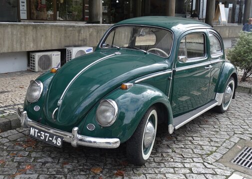 Historic Volkswagen Beetle in green
