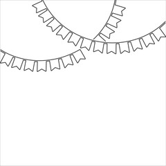 Holiday flags garlands flat icon. Vector illustration