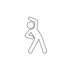 Fitness exercise line icon, workout in the gym or at home, sport body pose, flexible fit person, athlete thin line symbol on white background - editable stroke vector