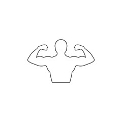 Muscle line and glyph icon, bodybuilding and sport, power sign, vector graphics, a linear pattern on a white background