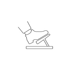 Foot with brake line icon, vector flat sign