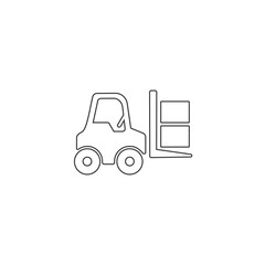 Forklift line icon.Cargo transportation vector sign.Forklift truck illustration for graphic design, web and mobile platforms flat sign