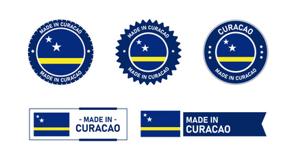 Curacao flag, Made in Curacao. Tag, Seal, Stamp, Flag, Icon vector