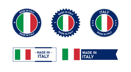 Italy flag, Made in Italy. Tag, Seal, Stamp, Flag, Icon vector