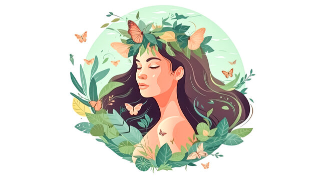 Green goddess, A girl as Mother Nature