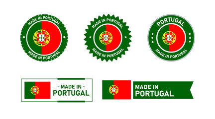 Portugal flag, Made in Portugal. Tag, Seal, Stamp, Flag, Icon vector