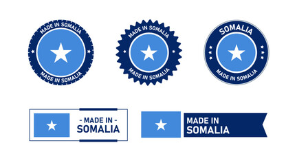 Somalia flag, Made in Somalia. Tag, Seal, Stamp, Flag, Icon vector - obrazy, fototapety, plakaty
