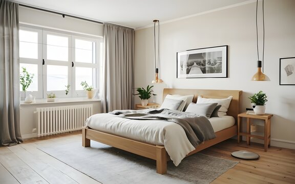 3d render of bedroom design interior modern ai generative 