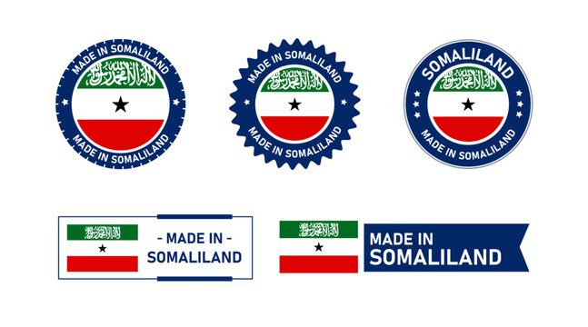 Somaliland flag, Made in Somaliland. Tag, Seal, Stamp, Flag, Icon vector