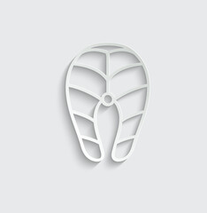 salmon slice icon vector fish steak icon 