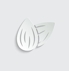 almond icon vector nut icon