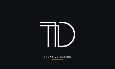 TD or DT Alphabet letters logo monogram
