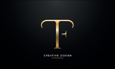 TF or FT Alphabet letters logo monogram