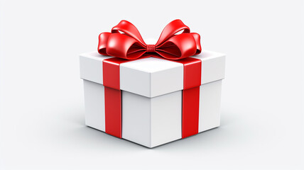 Obraz premium Gift box with red ribbon isolated on transparent