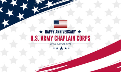 Happy US Army Chaplain Corps Anniversary Background Vector Illustration 